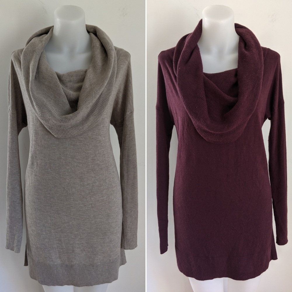 2✨CASLON Women's Side Slit Cowl Neck Tunic SMALL